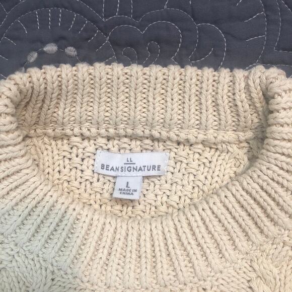 L.L.Bean Signature Cotton Fisherman Sweater - women’s size L - Picture 5 of 7